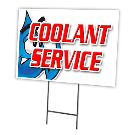 Signmission Coolant Service Yard Sign & Stake outdoor plastic coroplast window, C-1216-DS-Coolant Service C-1216-DS-Coolant Service
